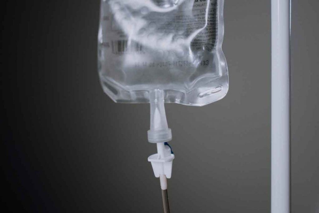 an I.V. bag of fluids