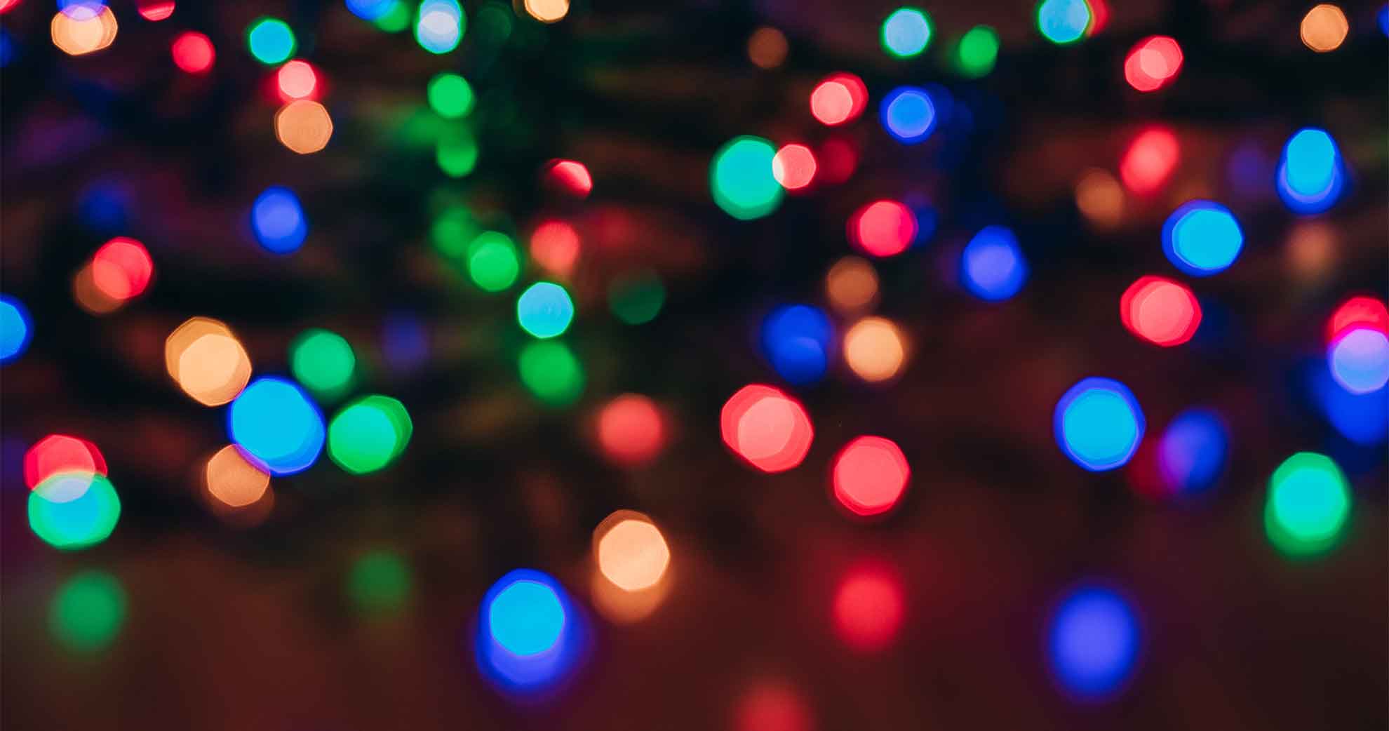Photo of Christmas lights in soft focus
