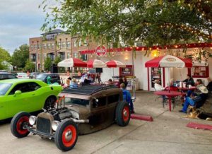 Cars on display at Pop's Burger Stand in Waxahachie, Texas